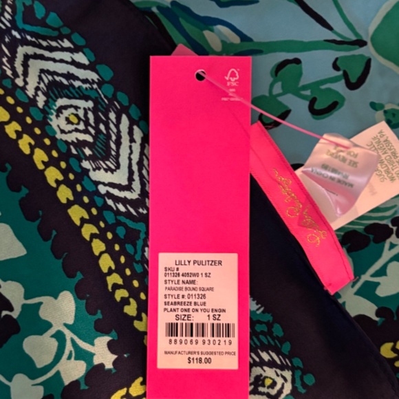Lilly Pulitzer Blue Scarf - Picture 3 of 5